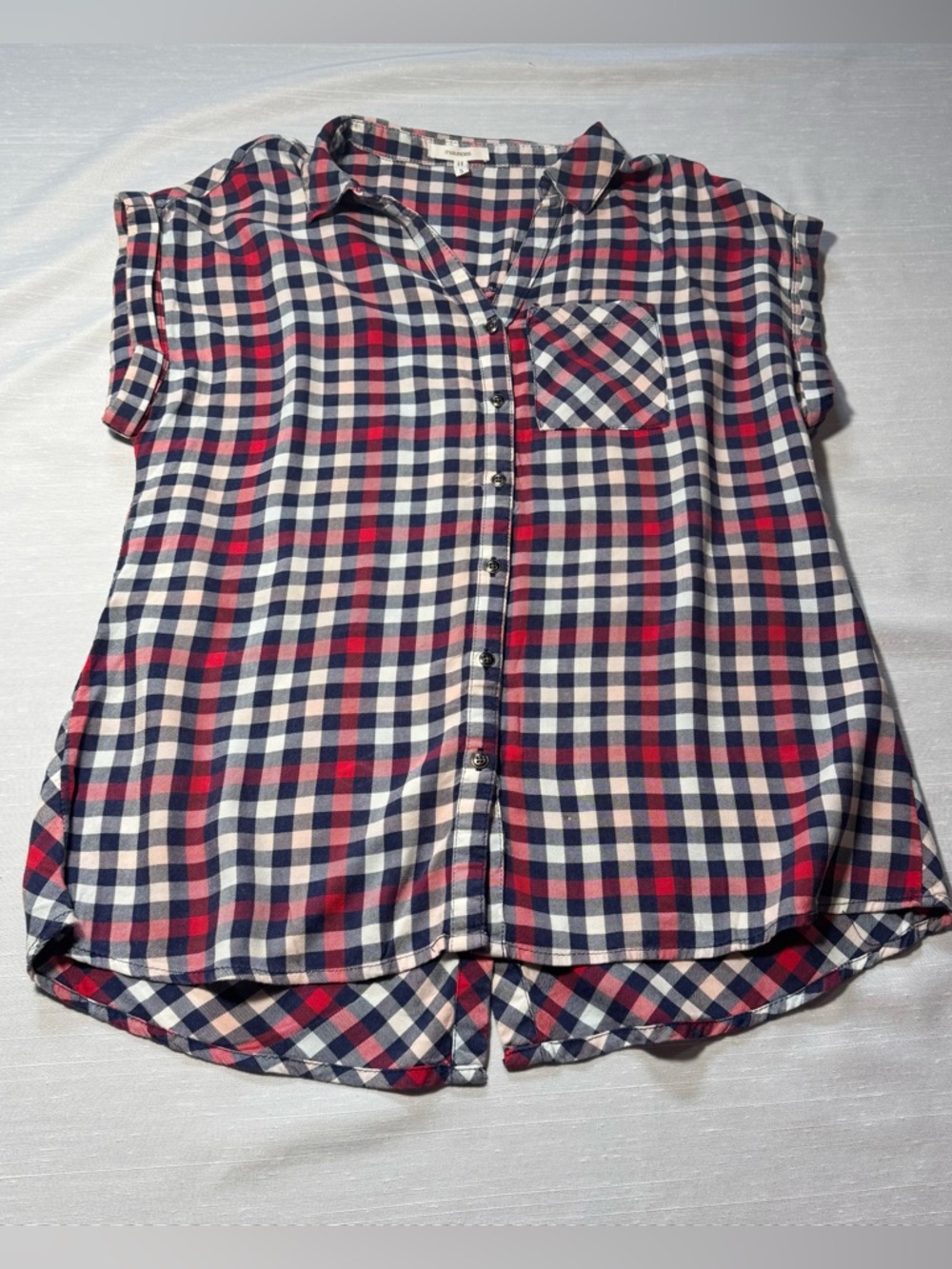 Maurices Plaid Button‎ Down Top S Front & Back Buttons